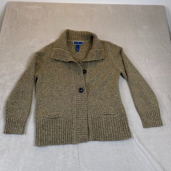 Karen Scott Women's Cardigan Sweater Medium Tan Button Front Acrylic/Polyester - Picture 8 of 9